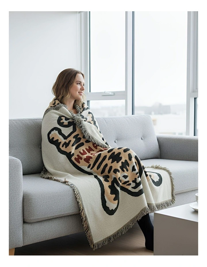 Tiger Pattern Blanket in Yellow image 5