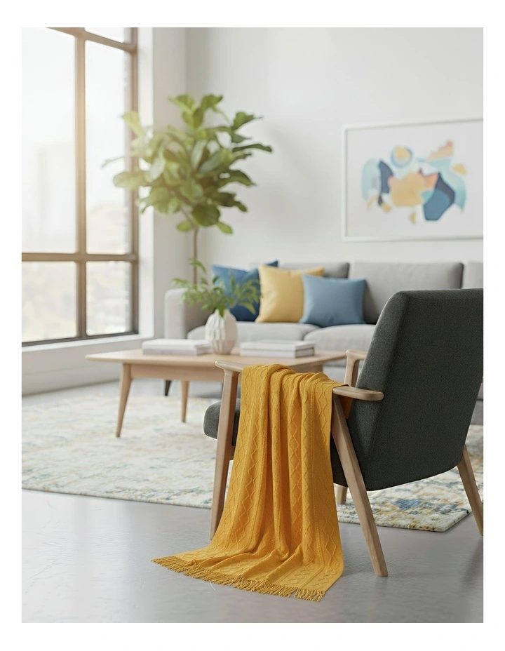 Throw Blanket 130x180cm in Yellow image 3