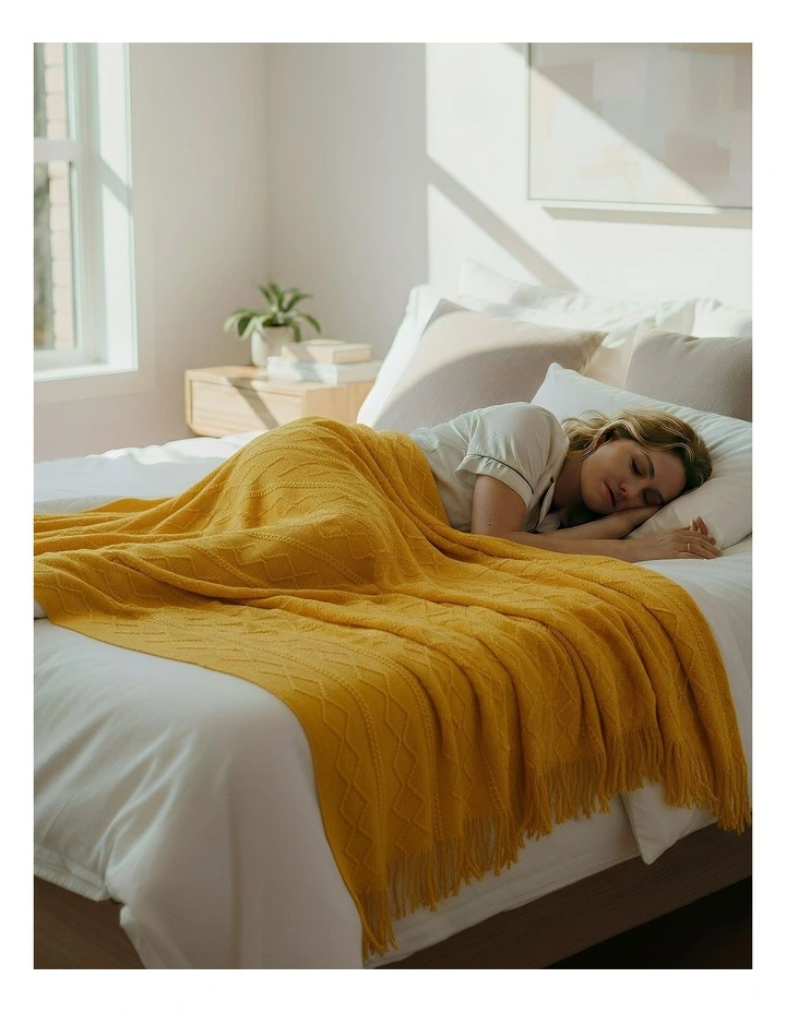 Throw Blanket 130x180cm in Yellow image 4