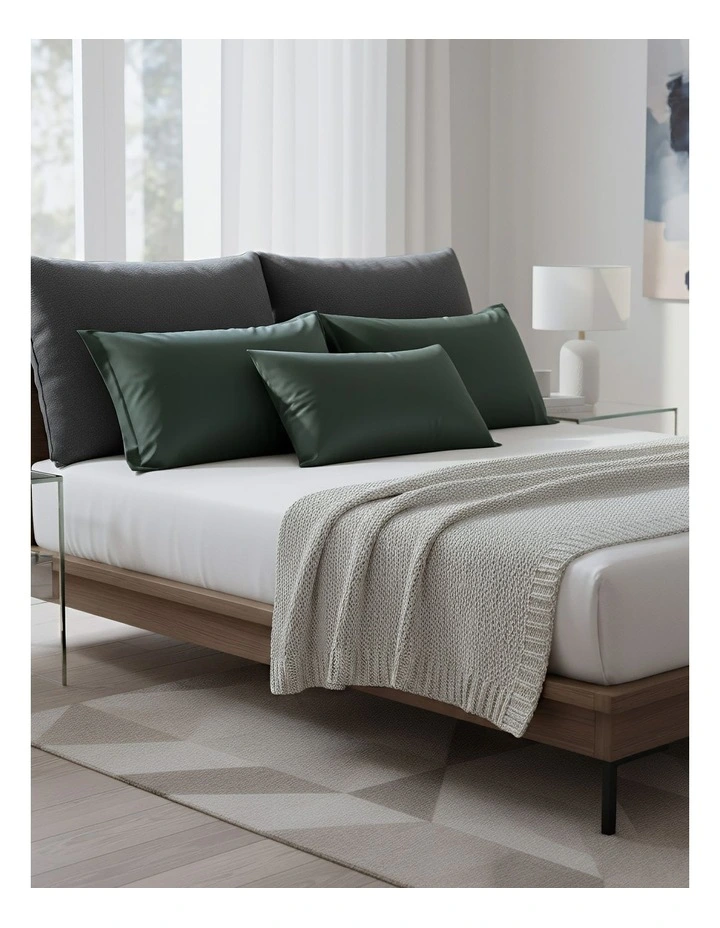 Anypillow Pillowcase 50x90cm Green Pure Real Silk For Comfortable And Relaxing Home Bed image 4