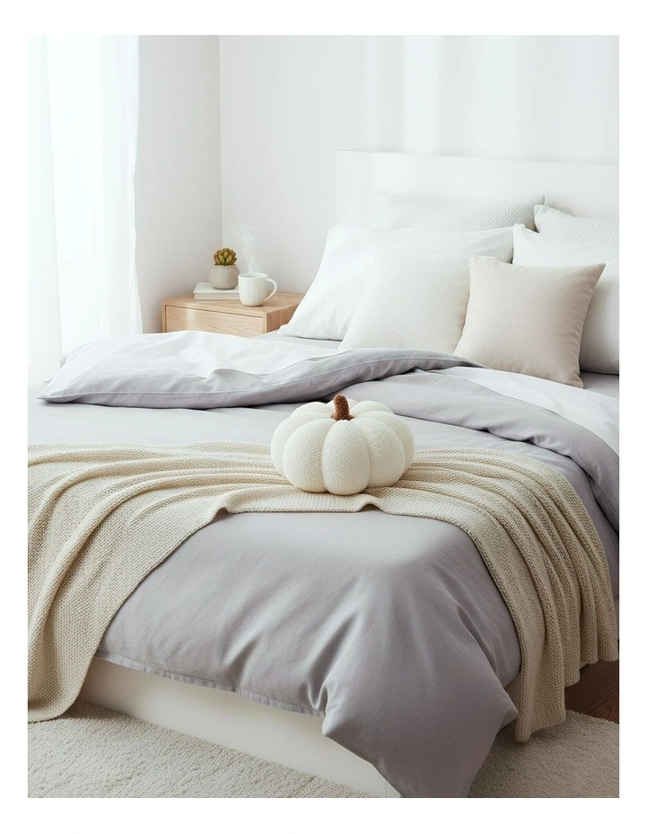 Lamb Fleece Plush Pillow in White image 2