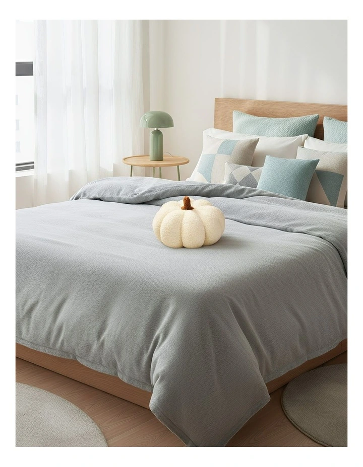 Lamb Fleece Plush Pillow in White image 4