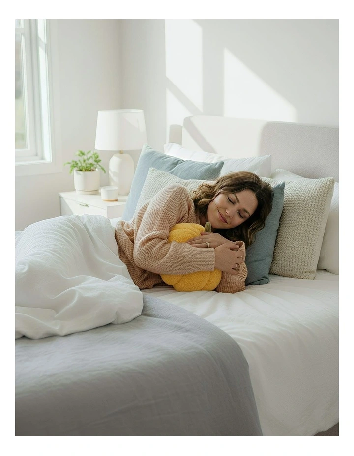 Anypillow Yellow Lamb Fleece Pumpkin Plush Throw Pillow 28cm image 3