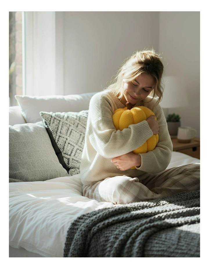 Anypillow Yellow Lamb Fleece Pumpkin Plush Throw Pillow 28cm image 5