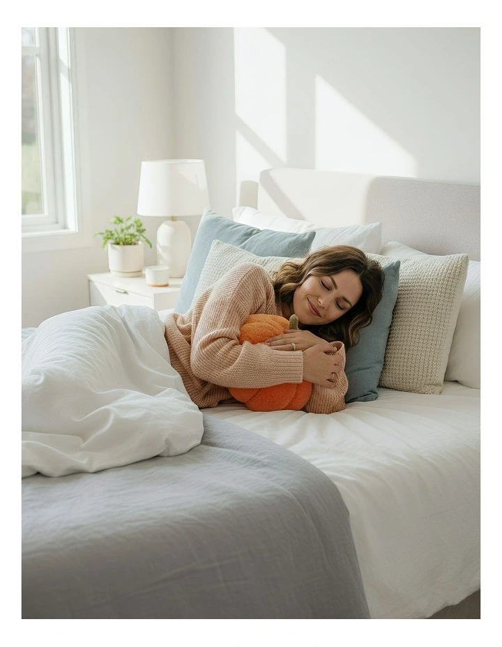 Lamb Fleece Plush Throw Pillow 35cm in Orange image 3