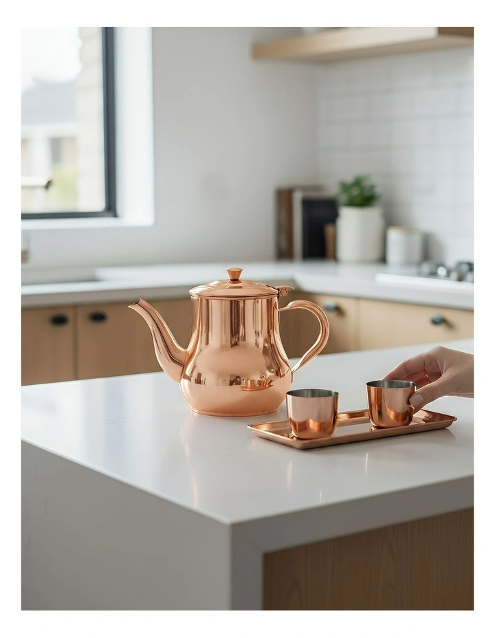 Anygleam Teapot Rose Gold Stainless Steel with Filter for Coffee, Tea, Oil and Liquid Seasonings Container Kettle image 2