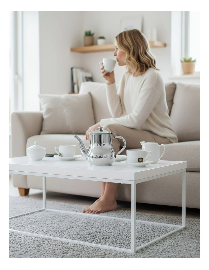 Anygleam Teapot Silver Stainless Steel with Filter for Coffee, Tea, Oil and Liquid Seasonings Container Kettle image 3