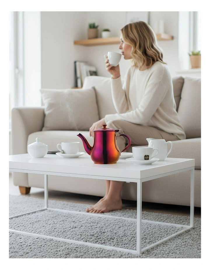 Stainless Steel With Filter Container Kettle Teapot in Red Rainbow image 3