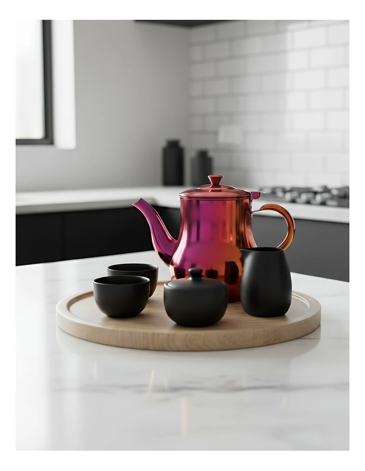 Stainless Steel With Filter Container Kettle Teapot in Red Rainbow image 5