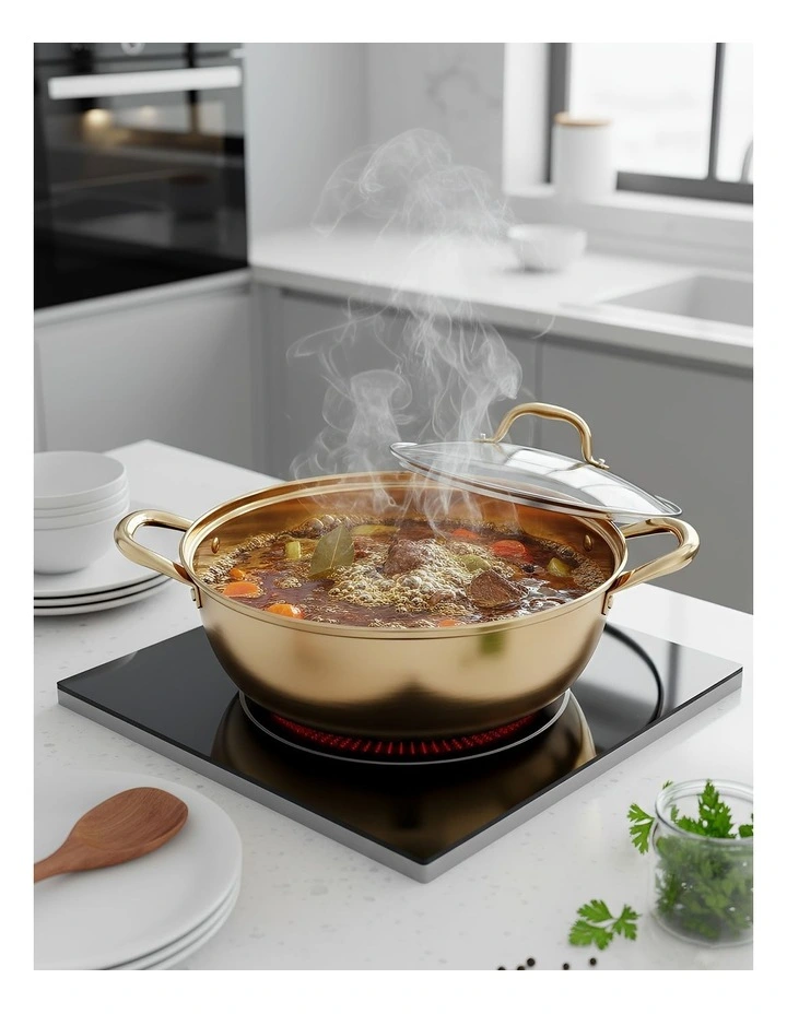 Stainless Steel Stock Pot in Gold image 2