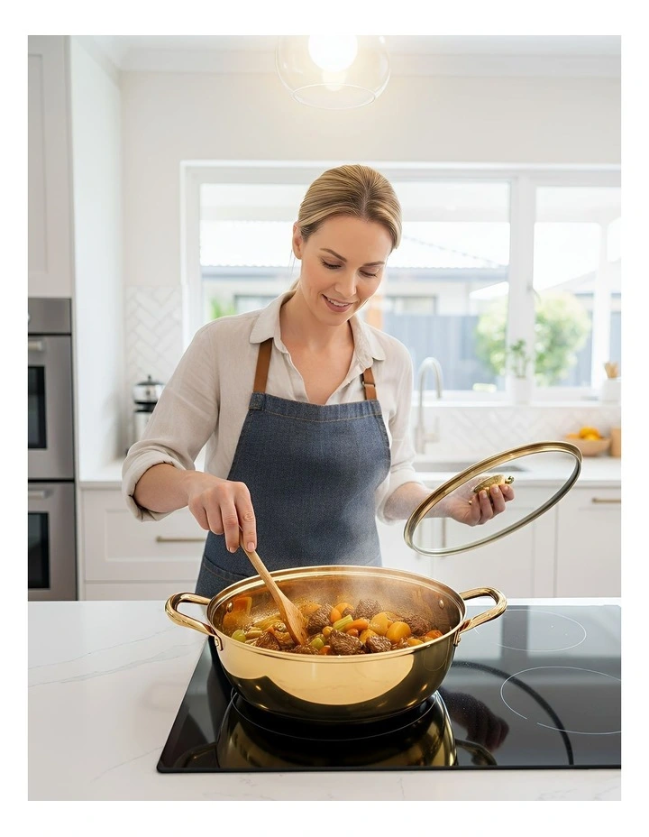 Stainless Steel Stock Pot in Gold image 3