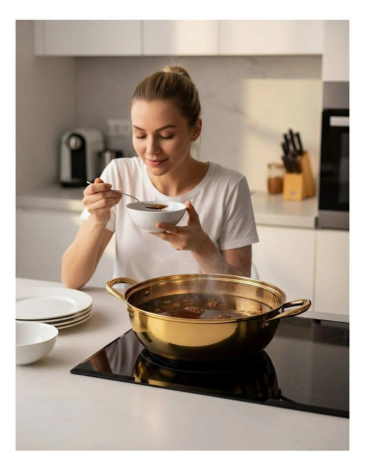 Stainless Steel Stock Pot in Gold image 4