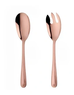 Salad Spoon And Fork Set 2 Piece in Rose Gold