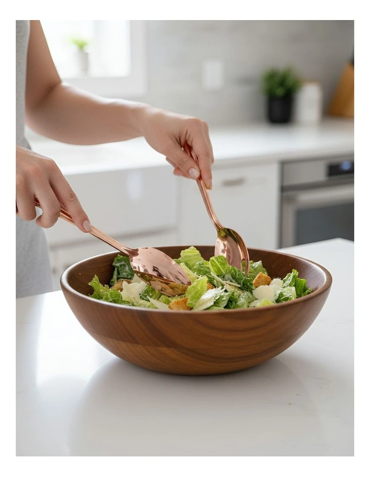 Salad Spoon And Fork Set 2 Piece in Rose Gold image 2