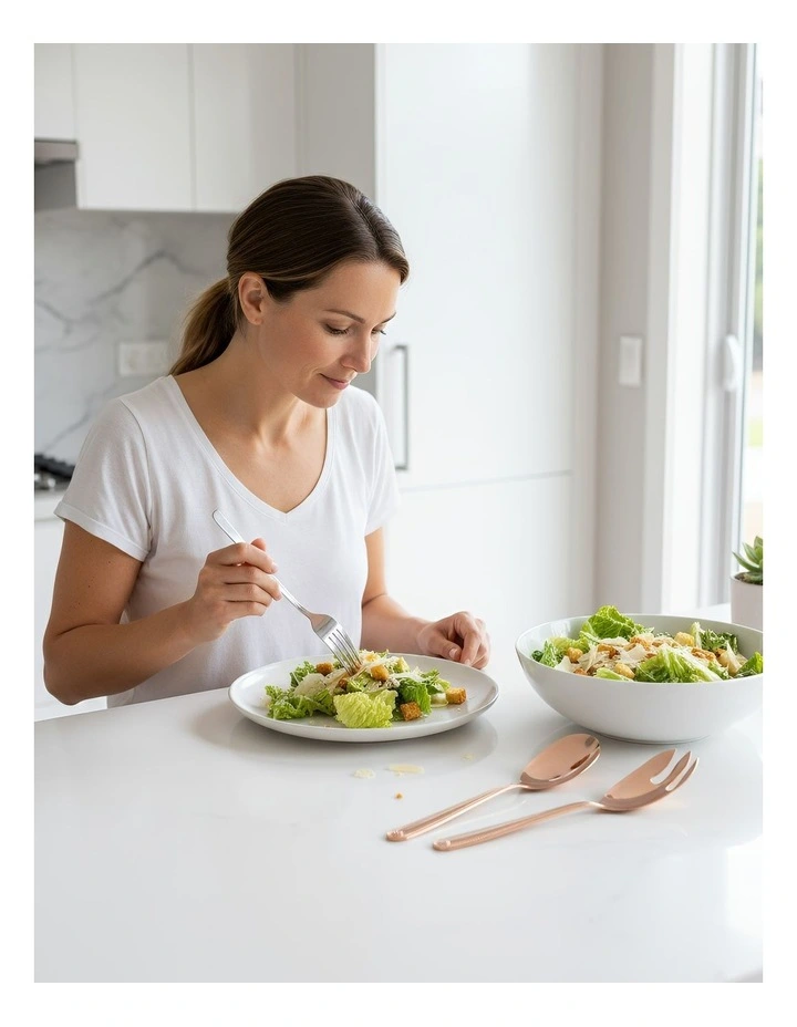 Salad Spoon And Fork Set 2 Piece in Rose Gold image 5