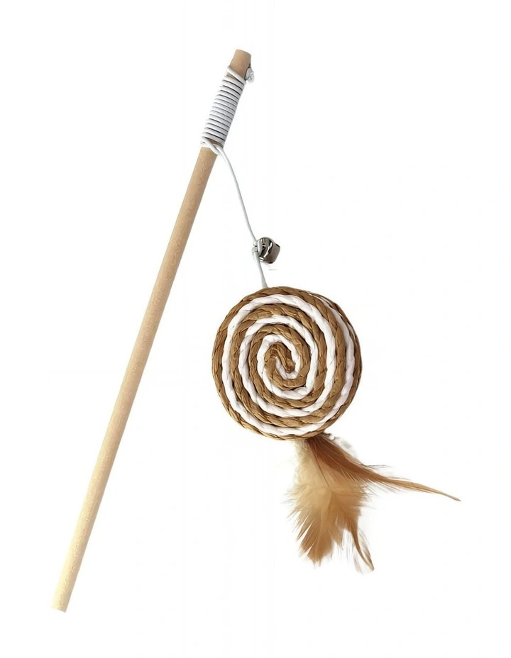 Catcher Stick Wood Round Ball Interactive Accessories in Brown image 1