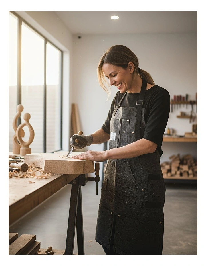 Anypron Black Denim Tool Apron for Gardening & Woodworking image 5