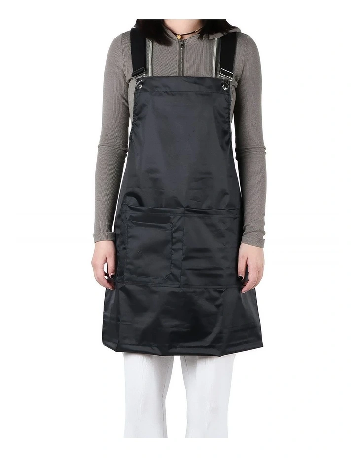 Anypron Black Work Apron with Pockets for Chef Stylist Florist image 1