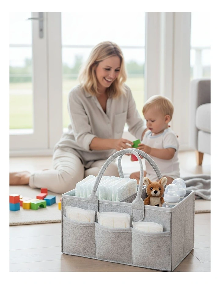 Mommy Diaper Bag in Light Grey image 2