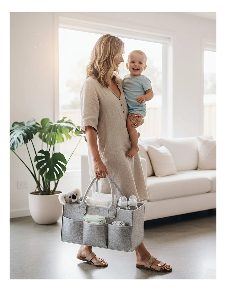 Mommy Diaper Bag in Light Grey image 4