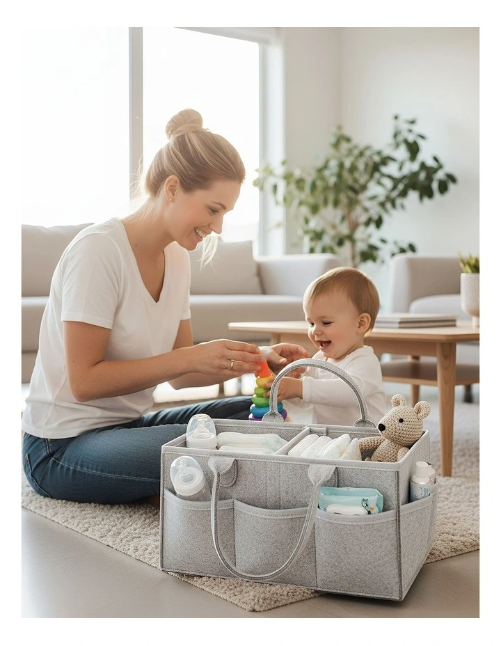 Mommy Diaper Bag in Light Grey image 5