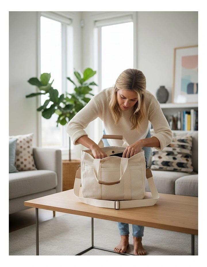 Mommy Diaper Waterproof Messenger Bag in Beige image 4