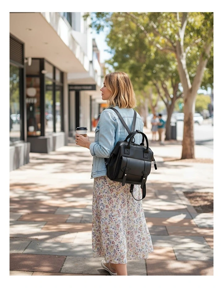 Mommy Diaper Waterproof Backpack in Black image 4