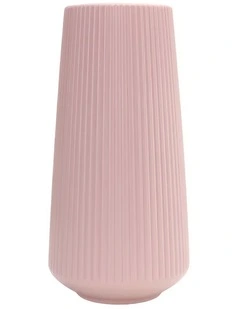 Anydeco Flower Vase Pink Large Ribbed Nordic Style Pot Living Room Decor