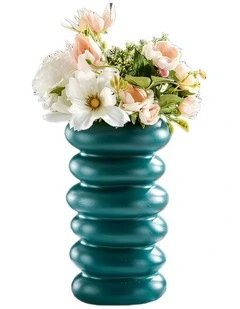 Anydeco Flower Vase Blue Medium Nordic Plastic Spiral Pot Home Decor