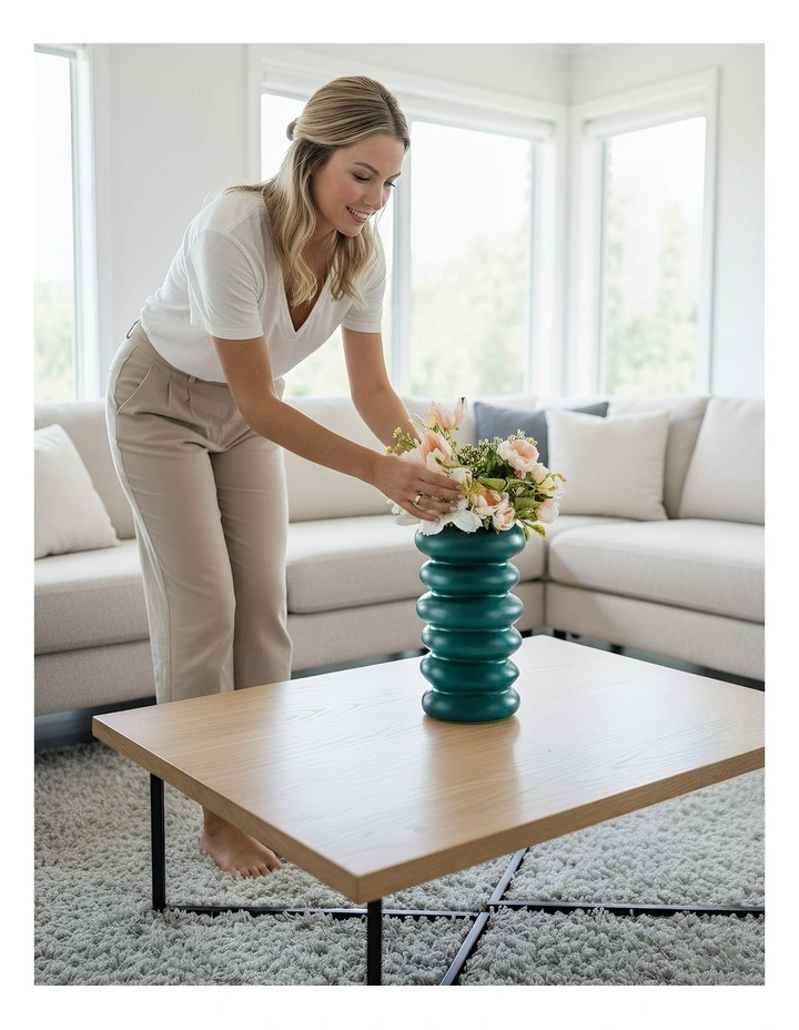 Anydeco Flower Vase Blue Medium Nordic Plastic Spiral Pot Home Decor image 3