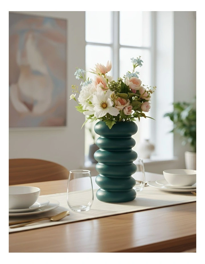Anydeco Flower Vase Blue Medium Nordic Plastic Spiral Pot Home Decor image 5