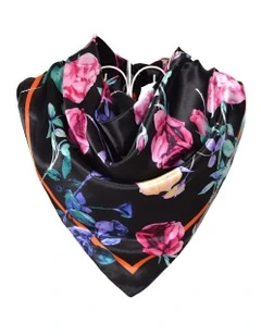 Floral Printed Silk Scarf in Pink