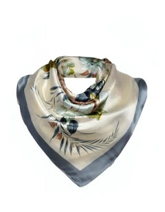 Floral Print Scarf in Grey