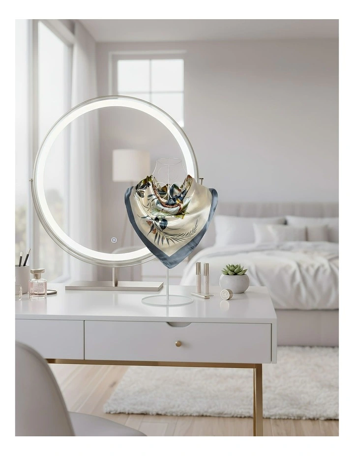 Floral Print Scarf in Grey image 3