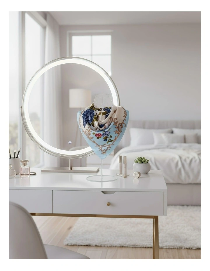 Rose Floral Scarf in Blue image 3