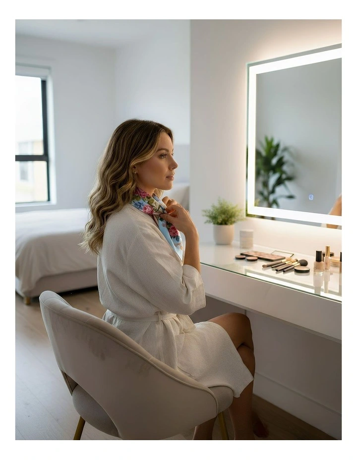 Rose Floral Scarf in Blue image 5