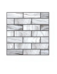 ANYHOUZ 10pcs Self Adhesive Vinyl Wall Tile Grey Marble Waterproof