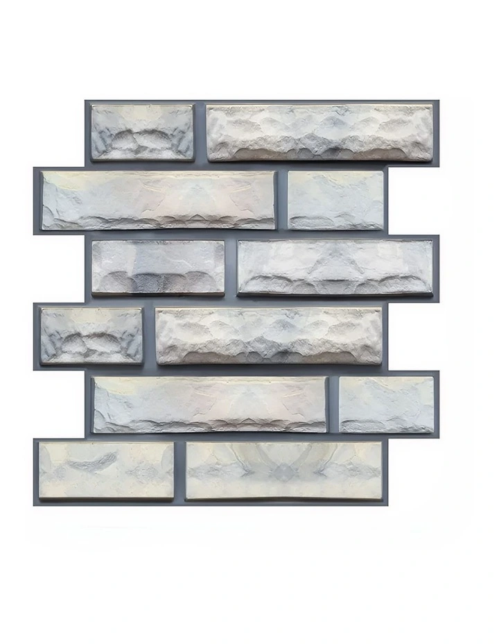 ANYHOUZ 10pcs Vinyl Wall Tile Stone Layered Pattern Waterproof image 1