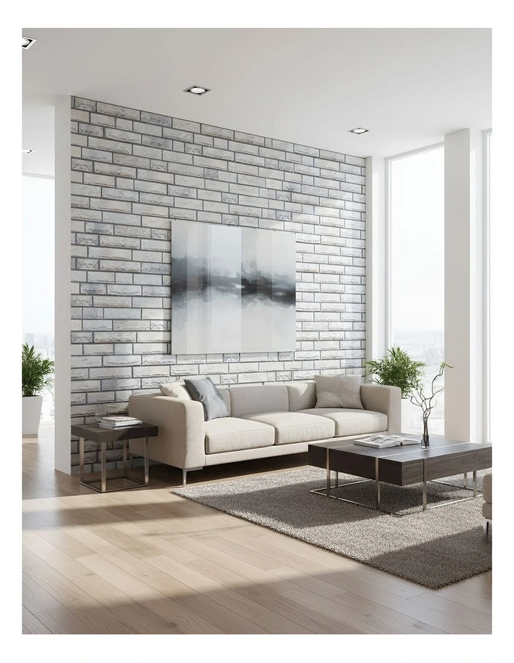 ANYHOUZ 10pcs Vinyl Wall Tile Stone Layered Pattern Waterproof image 2