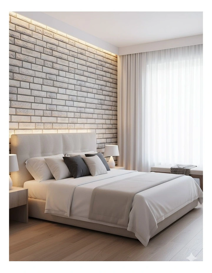 ANYHOUZ 10pcs Vinyl Wall Tile Stone Layered Pattern Waterproof image 5