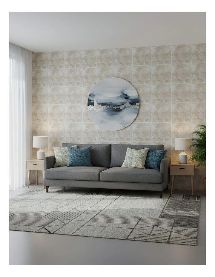 ANYHOUZ 10pcs Vinyl Floor Tile Off White Smudge Pattern Waterproof image 2