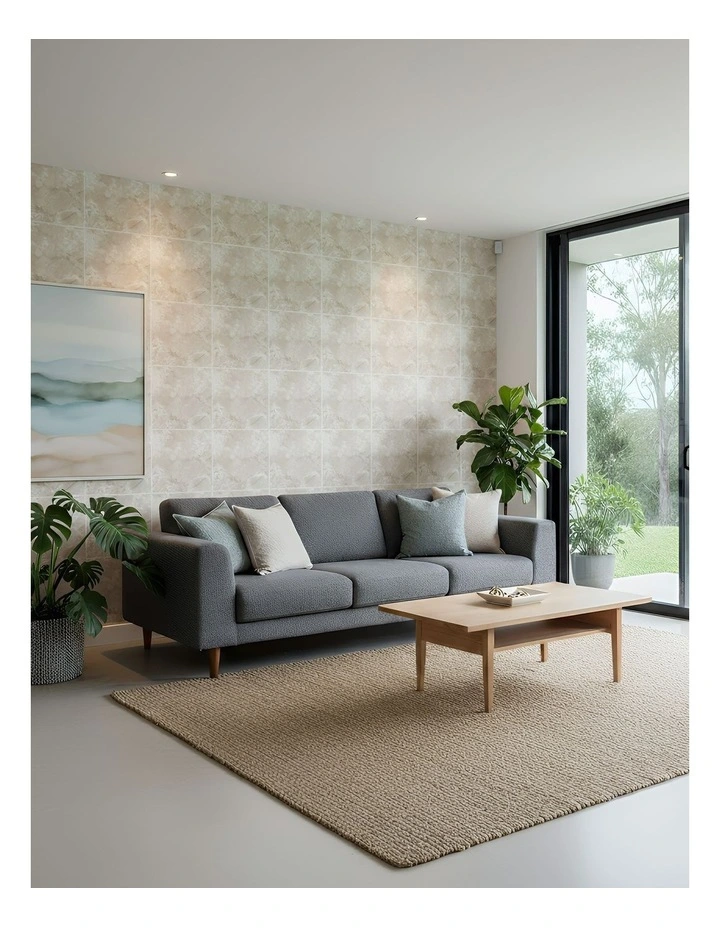 ANYHOUZ 10pcs Vinyl Floor Tile Off White Smudge Pattern Waterproof image 5