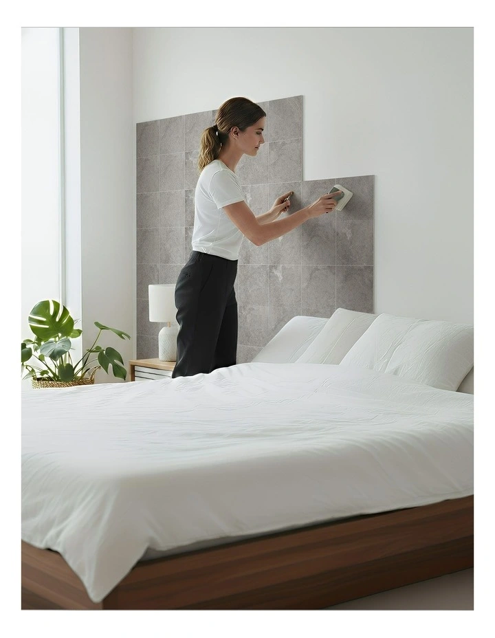 ANYHOUZ 10pcs Vinyl Floor Tile Dark Grey Crack Pattern Waterproof image 3