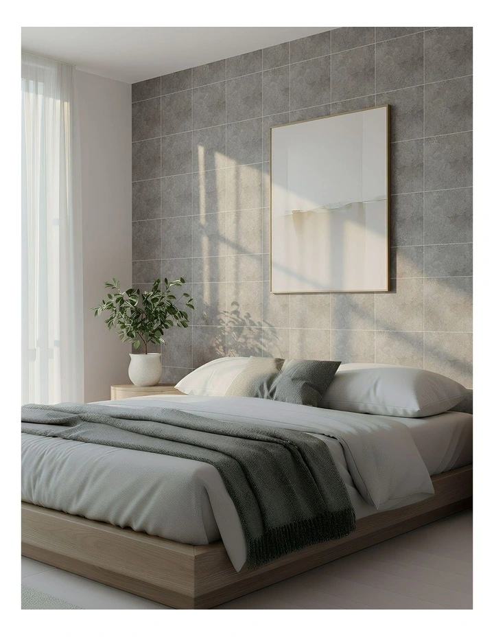 ANYHOUZ 10pcs Vinyl Floor Tile Dark Grey Crack Pattern Waterproof image 5