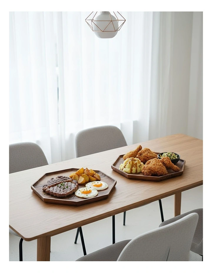 Natural Wood Diagonal Oval Acacia Serving Wood Plate in Brown image 3