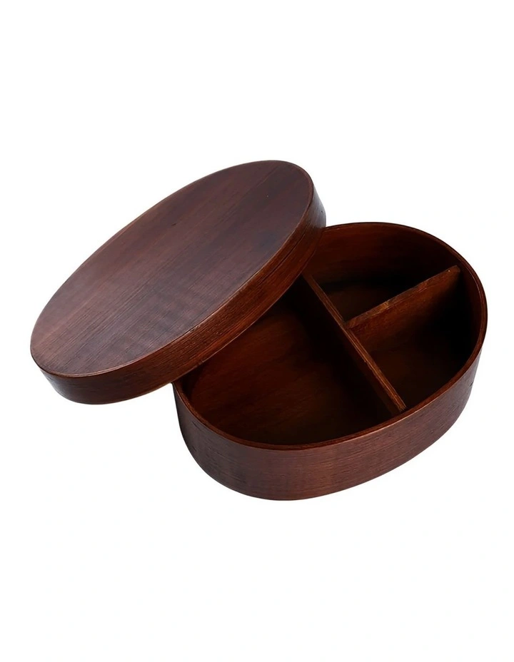 Wooden Bento Lunch Box in Brown image 1