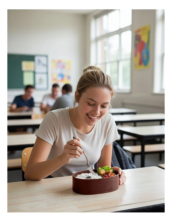 Wooden Bento Lunch Box in Brown image 5