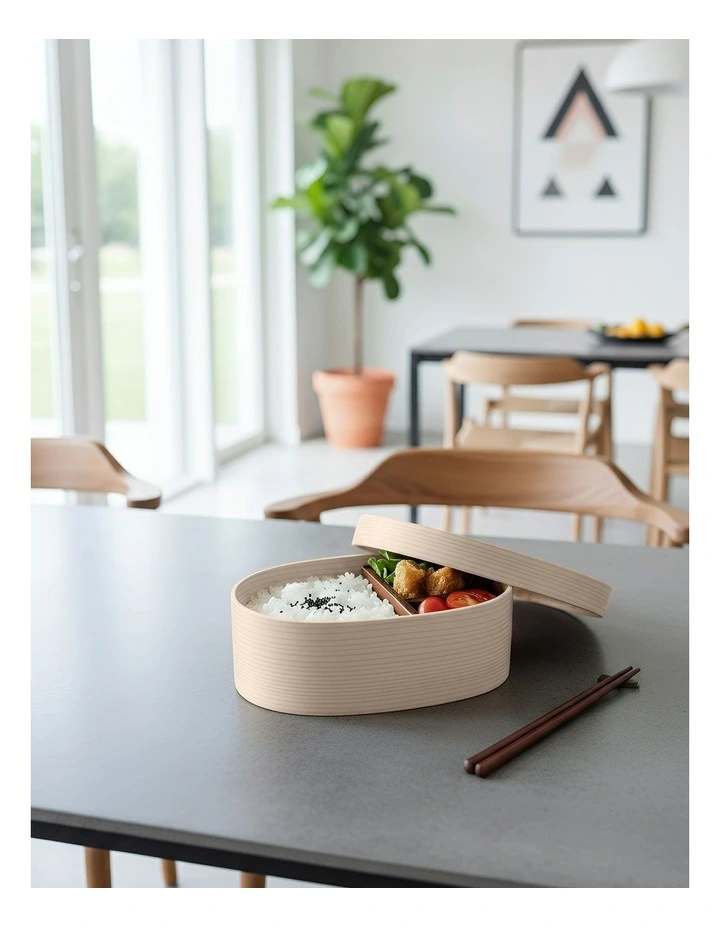 Wooden Bento Lunch Box in Natural image 2