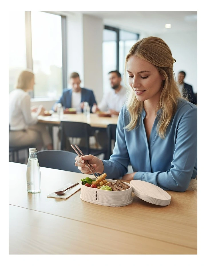 Wooden Bento Lunch Box in Natural image 3