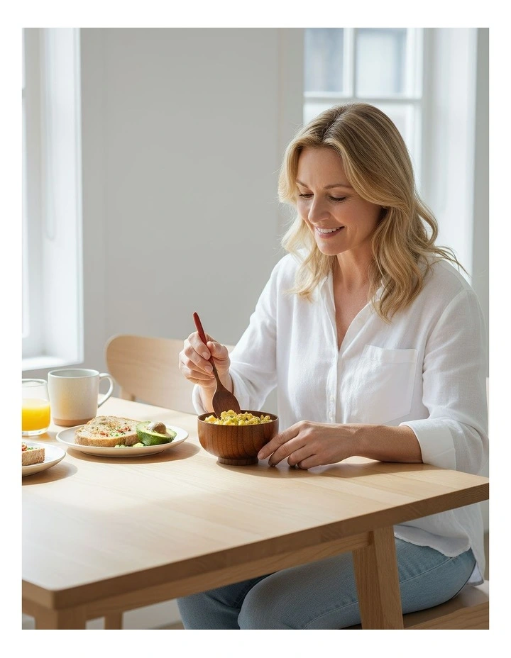Wooden Bowl Spoon Set 4 Pieces in Brown image 5